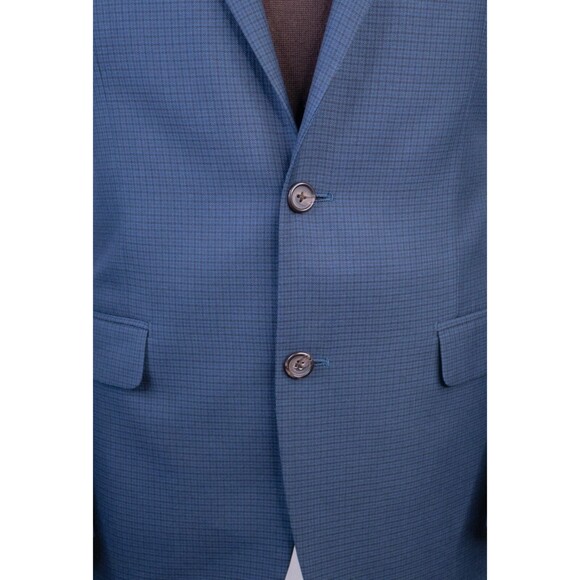 Ralph Lauren Mens Blazer Sz 42L Sport Coat Jacket Poly Blend 2-Bttn Houndstooth - Picture 3 of 13